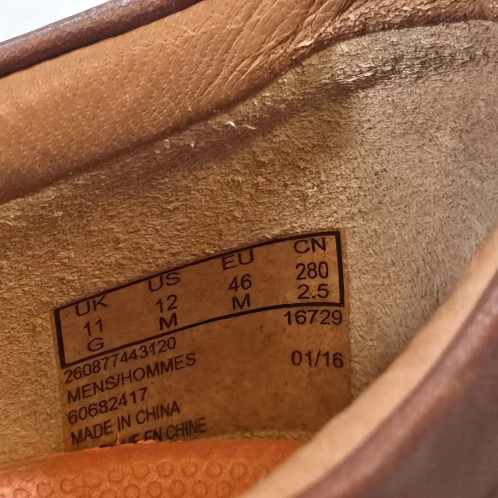 Clarks Unstructured Men's 12M Brown Leather Oxford Comfort Dress Shoes EU 46